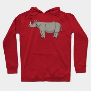 Javan rhinoceros cartoon illustration Hoodie